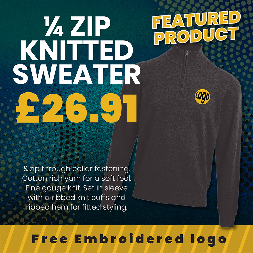 Quarter-zip knitted sweater