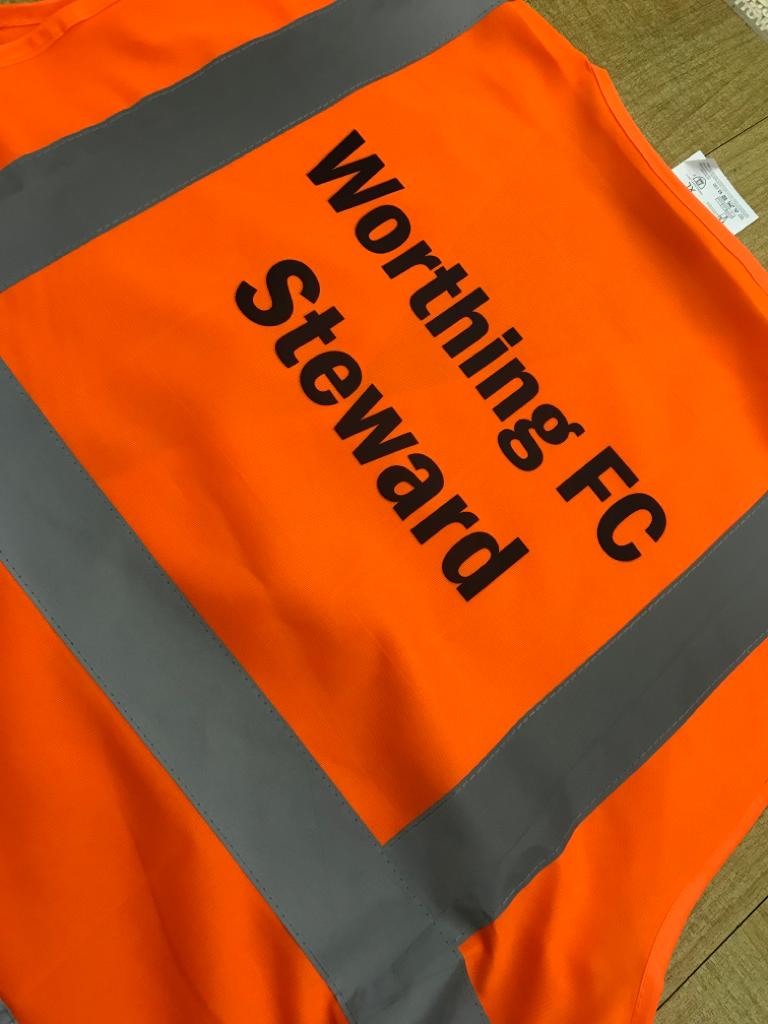 Printed Worthing FC steward hi-vis garment