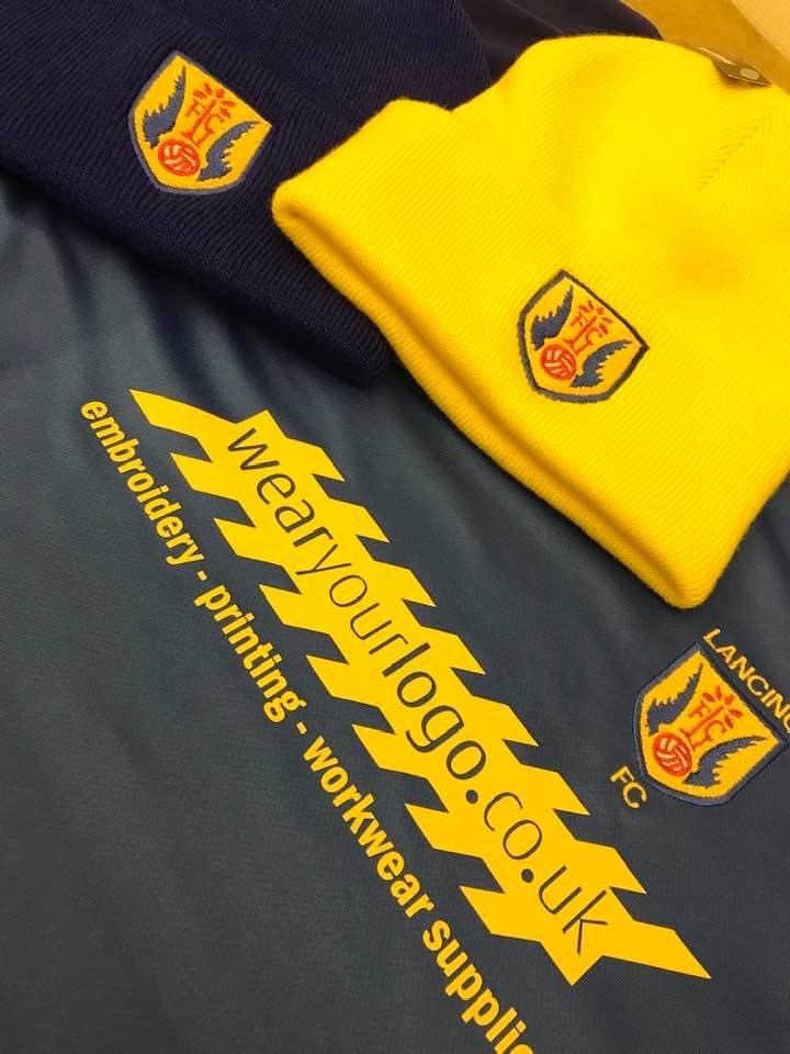 Lancing FC branded teamwear produced by WearYourLogo