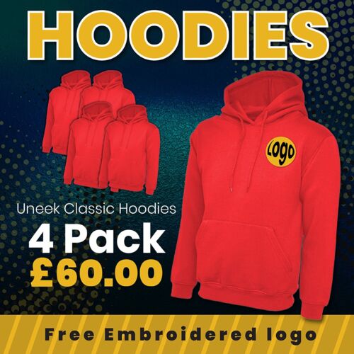 4 Pack Uneek Classic Hoodies £60.00 Thumbnail