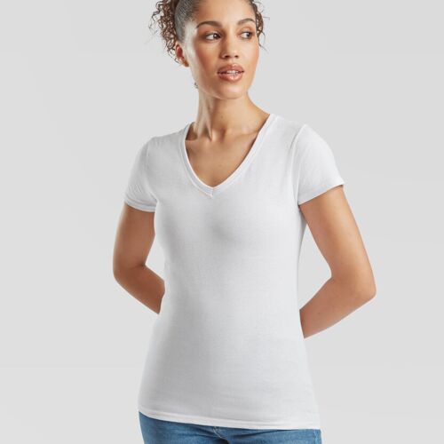 Lady-fit valueweight v-neck tee Thumbnail