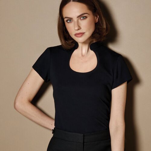 Women's corporate top keyhole neck Thumbnail