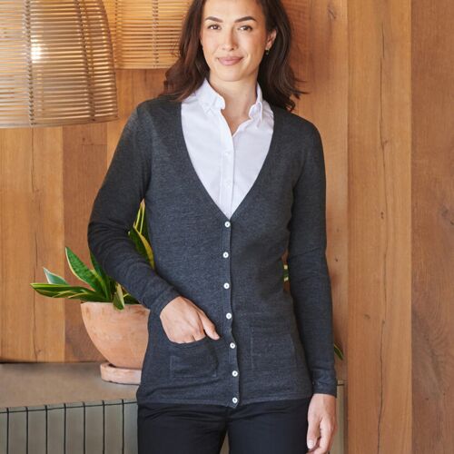 Women's v-button cardigan H723 Thumbnail