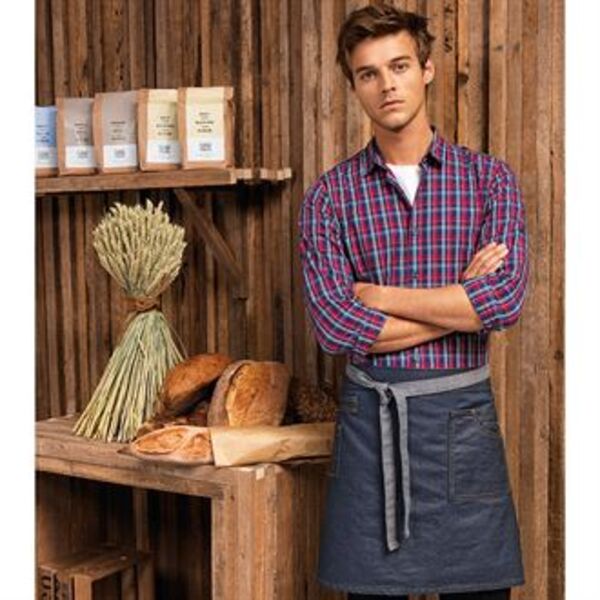 Division waxed-look denim waist apron Thumbnail