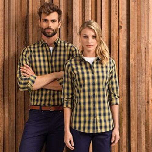 Mulligan check cotton long sleeve shirt Thumbnail